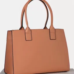 Allen Solly Brown Color Block Handbag image 2