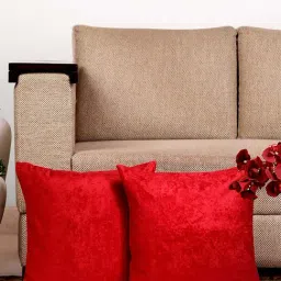 HOSTA HOMES Red Velvet Cushion Covers - Set of 2-32