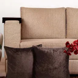 HOSTA HOMES Brown Velvet Cushion Covers - Set of 2-19