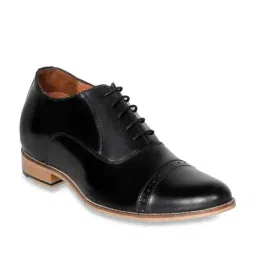 Celby Men's Height Increasing Black Oxford Shoes-image-77