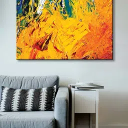 999store Yellow & Orange Abstract Canvas Painting-15