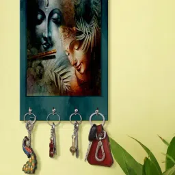 999Store Multicolour MDF Decorative Wall Mount Key Holder - Set of 1-42