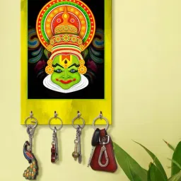 999Store Multicolour MDF Decorative Wall Mount Key Holder - Set of 1-16