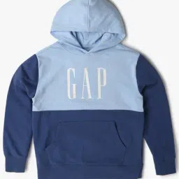 GAP Boys Blue Blended Colourblocked Hoodie-picture-43