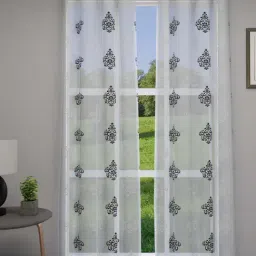 GM White & Black Polyester Curtain - Set of 2-19