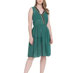 Oxolloxo Green & Black Lace Beach Dress-picture-5