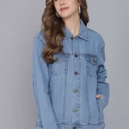 Kotty Blue Shirt Collar Denim Jacket-picture-21