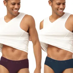 Freecultr Port Wine & Space Blue Comfort Fit Briefs - Pack of 2-image-10
