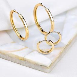 Accessorize London Golden Hoop Earrings (Set of 2)-picture-44