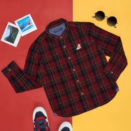 Pantaloons Junior Maroon Chequered Full Sleeves Shirt-picture-18