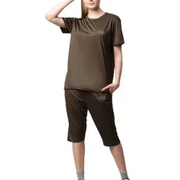 Vimal Jonney Olive Regular Fit T-Shirt With Capris-image-56