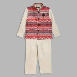 Blue Giraffe Kids Multicolor Printed Kurta Set-image-46