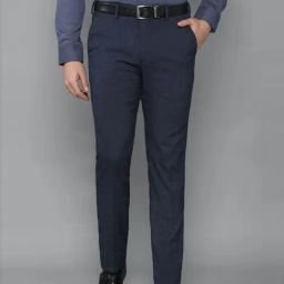 Louis Philippe Navy Slim Fit Trousers-picture-44