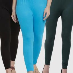 Gracit Black & Green Mid Rise Leggings - Pack Of 3-image-77
