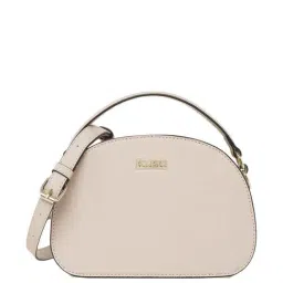 KLEIO Cream Solid Small Handbag-image-2