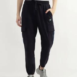United Colors of Benetton Navy Cotton Regular Fit Joggers-image-83