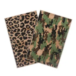 Saral Home Leopard Brown Polypropylene Antiskid & Washable Bath Mat - Set of 2-3