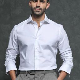 Rare Rabbit White Tailored Fit Solid Shirt-image-64