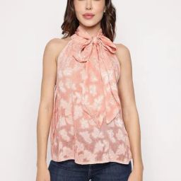 Guess Pink Self Design Halter Neck Katia Top-image-68