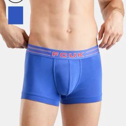FCUK Indigo Cotton Blend Solid Trunks Pack of 2-image-89