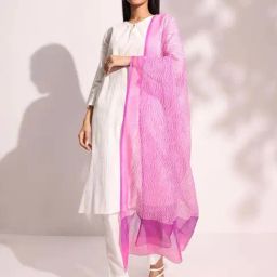 Fabindia Lilac Printed Dupatta-image-24