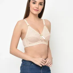 Da Intimo Beige Non Wired Non Padded Full Coverage Bra image 3