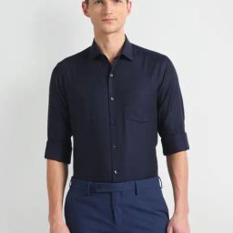 Arrow Blue Cotton Slim Fit Shirt-picture-37