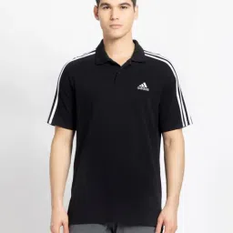 Adidas Black Cotton Regular Fit Striped Sports Polo-picture-32
