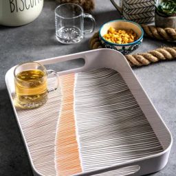 Goodhomes Multicolor Melamine Rectangular Serving Tray-44