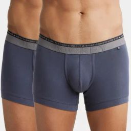 Jockey US60 Graphite Super Combed Cotton Trunks with Ultrasoft Waistband - Pack of 2-image-42