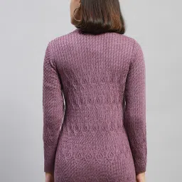 Monte Carlo Mauve Wool Self Design Cardigan image 2
