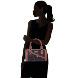 ZOUK Black Printed Medium Handbag image 2