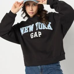 GAP Navy Blue Relaxed Fit Graphic Sweatshirt-image-18