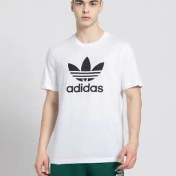 Adidas Originals White Cotton Regular Fit Logo Printed Sports T-Shirt-image-54