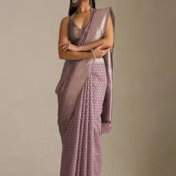 Soch Light Purple Tussar Woven Design Saree With Unstitched Blouse Piece-picture-14
