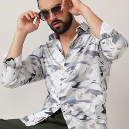 Campus Sutra Grey Regular Fit Printed Shirt-image-42