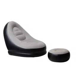 Robustt Lightweight & Portable PVC Inflatable Recliner Sofa, Grey (Pack of 2 Pcs)-image-3