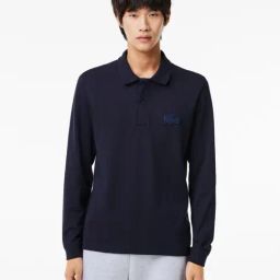 Lacoste Navy Cotton Regular Fit Polo T-Shirt-image-8