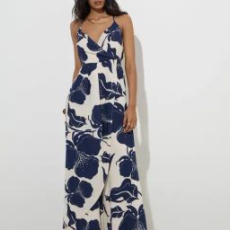 LOV by Westside Navy Botanical Printed Cotton-Blend Jumpsuit-15
