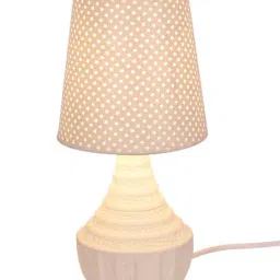 Tayhaa White Ceramic Table Lamp with Shade - Set of 1 image 3