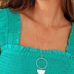 Accessorize London Long Resin Half Moon Pedant Necklace-image-55