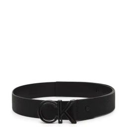 CALVIN KLEIN Black Smooth Textured Leather Classic Belt-40