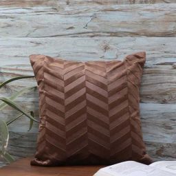 MFD HOME Furnishing Coffee Brown Velvet Cushion Cover - Set of 1-image-77