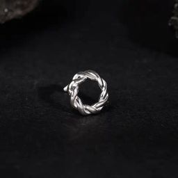 GIVA 925 Sterling Silver Twist Halo Stud for Men-picture-13