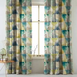 SPACES DRAPE STORY Elegent Multicolor Geometric Polyester 7 ft Curtain - Set of 2 image 3