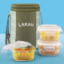 Borosil Green Glass Leak Proof Lunch Box with Bag (320 ml)-35