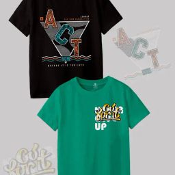 Codez Kids Green & Black Printed T-Shirt (Pack Of 2)-image-30
