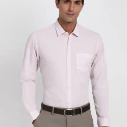 Peter England Pink Cotton Regular Fit Printed Shirt-picture-18