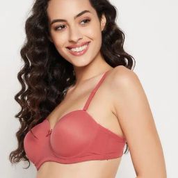 Clovia Orange Plain Full Coverage Bra image 3