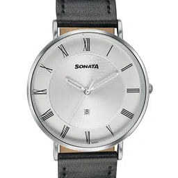 Sonata Men Dial & Leather Textured Straps Analogue Watch 77142SL01-25